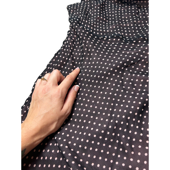 Vintage Donna Ricco Silk Mini Dress Polka Dot Ruffled Cowl Neck Size 4 - Picture 5 of 5
